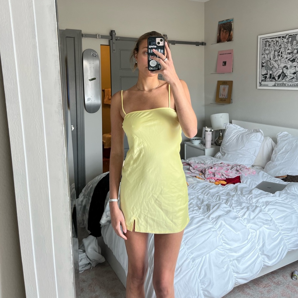 Princess Polly yellow slip dress